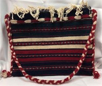 Vintage Handwoven Wool Folk Art Bag