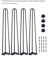 NEW Set of 4 - 28" Satin Black Hairpin Table Legs