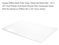 NEW 47" x 23" Office Desk Pad, Clear Textured