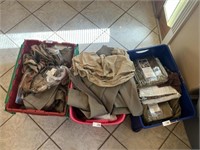 3 ASST. Tubs of Curtains & More
