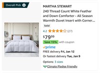 MARTHA STEWART White Feather and Down Comforter