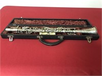 Vintage Silver Plate Clarinet in Original Case