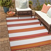 Outdoor 5X7 Plastic Straw Rug Fire & Snow