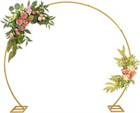*8FT Wedding Arch Round Backdrop Stand Gold Circle