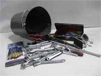 11.5" Metal Pail W/Assorted Tools