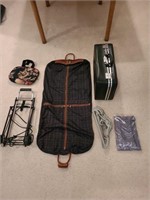 Skyway suitcase & misc. Luggage. Basement nook.