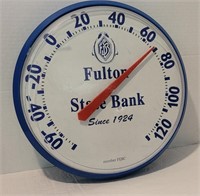 Fulton State Bank Round Thermometer