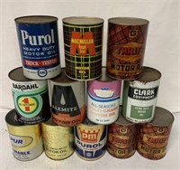 12 full quart oil and oil treatment cans