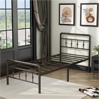 DiaOutro Classic Metal Platform Twin Bed Frames wi