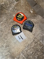 3 tape measures 1 Stanley 1 Kobalt