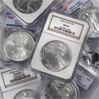 Lot of (10) PCGS-NGC Random Date MS 69 ASE