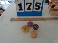 3 SMALL PAPER WEIGHTS--UNSIGNED