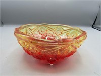 Beautiful amberina footed glass bowl!
