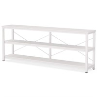 70.9 in. White Sofa Table  3 Shelves