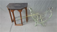 Folding Metal Firewood Stand & Small Side Table