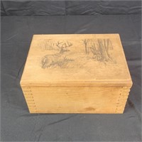 Cedar Box w/ Deer on Lid 9¾"L 7¼"W 5"D