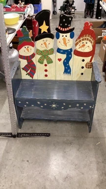 Snowman bench
