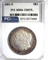 1881-O Morgan MS64 DMPL LISTS $1150