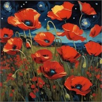 Poppy Field 2 LTD EDT Hand Signed by Van Gogh LTD