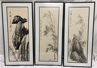 3 pieces framed Asian Art - T