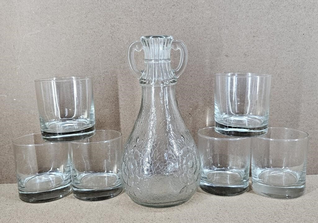 White House Decaunter Bottle & 6pc Highball Glass