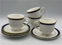 3 Lenox Saucers, 1 Desert Plate & 4 Tea Cups