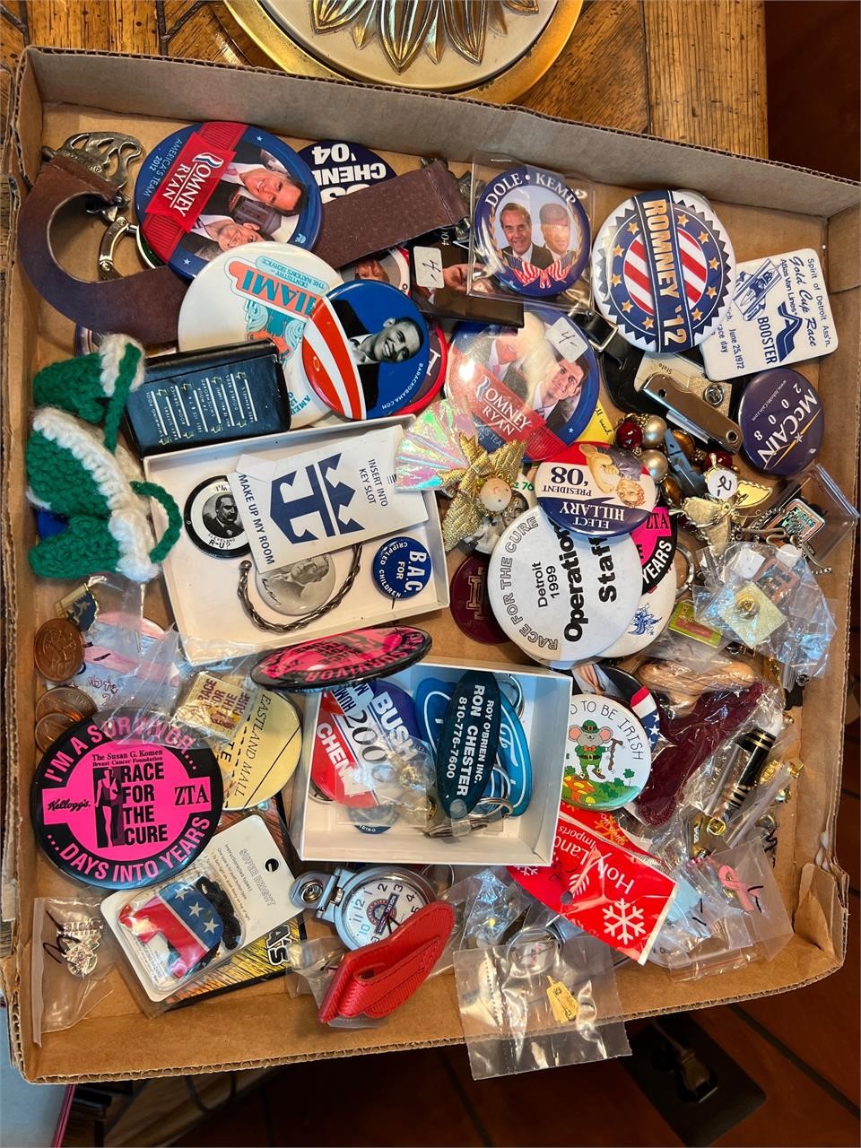 Political Buttons, Pins