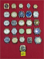 Lot of 26 Wristwatches, No Bands, AS IS
