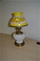 Vintage Hobnail Lamp w/ Hand Painted Globe