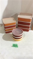 Colorful sandwich Tupperware containers