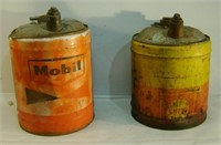 Two Vintage Cans - Mobil and Shell