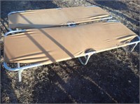 (2) Metal Frame Folding Camping Cots