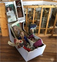 Porcelain Collectors Dolls & Cradle