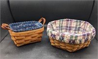 2 Pc. Longaberger Baskets with Liner