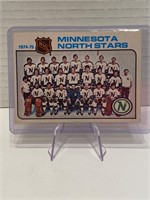 75/76 Minny North Stars Team Checklist (sm crease)