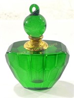 Murano Style Emerald Green Perfume Bottle