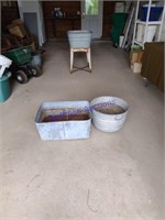 Galvanized tubs (rusted through bottoms)