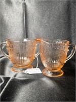 Depression Glass "American Sweetheart" Cream & Sug