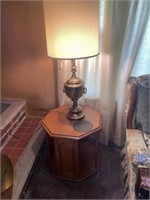 Octagon end table and lamp