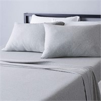 $53-- 4Pcs Bed Sheet Set - Queen, Light Gray