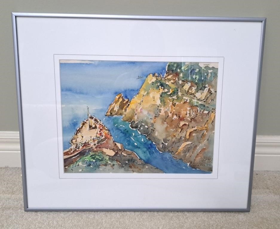 N. Oates Acapulco artwork. Framed with glass