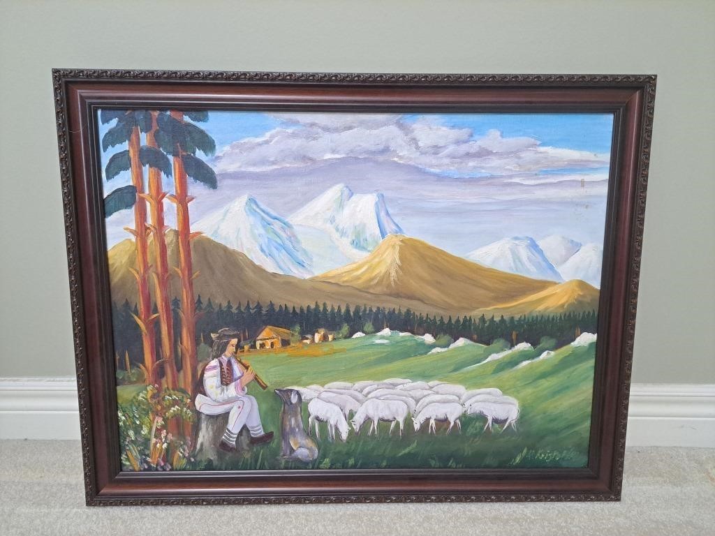 Sheep Herder Lower Karpatheins oil on board