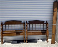 Pair vintage twin size bed frames 
Wood