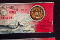 Vintage Lion Brand Red Salmon Used Can Label