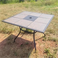 Tile Top Metal Patio Table 39"Wx39"Wx28"T