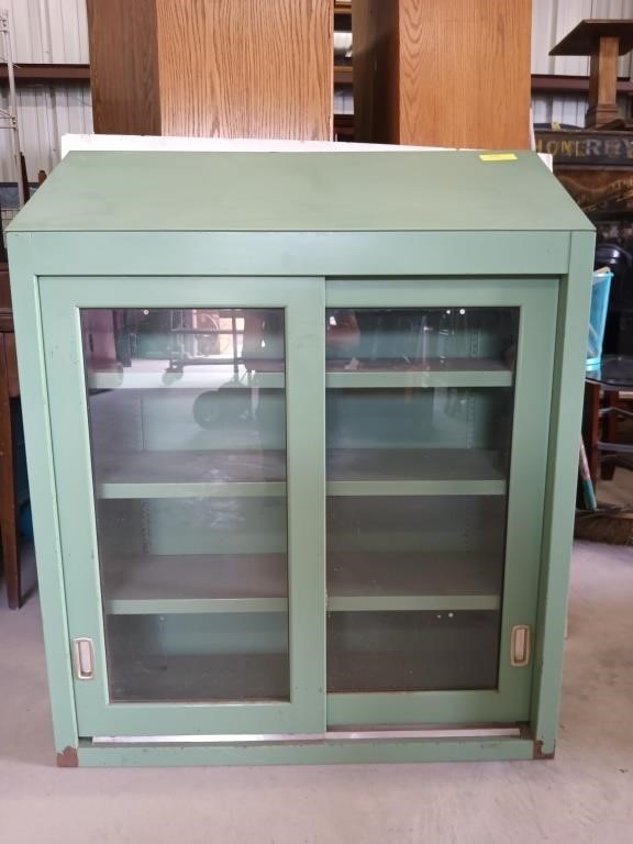 Metal wall hanging medical cabinet w/ sliding