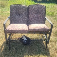 Metal Patio Glider with cushions  43"Wx37"x24"D