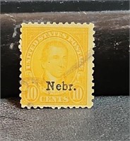 U.S. 10c Nebraska overprint stamp