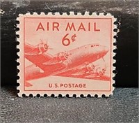 U.S. 6c Carmine Airmail stamp