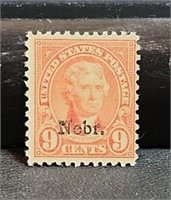 U.S. 9c Nebraska overprint stamp